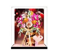 Boîte de présentation en acrylique pour Lego 10342 - Or rose - Modèle floral - Transparent - Anti-poussière - Compatible avec le modèle Lego 10342 (modèle non inclus) (fond B)