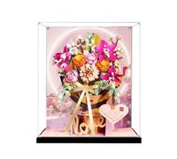 Boîte de présentation en acrylique pour Lego 10342 - Or rose - Modèle floral - Transparent - Anti-poussière - Compatible avec le modèle Lego 10342 (modèle non inclus) (arrière-plan-C)