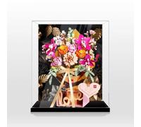 Boîte de présentation en acrylique pour Lego 10342 - Or rose - Modèle floral - Transparent - Anti-poussière - Compatible avec le modèle Lego 10342 (modèle non inclus) (arrière-plan-A)