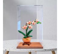 Boîte de présentation en acrylique pour Lego 10343 Orchidée créative en pot - Boîte de présentation transparente anti-poussière - Boîte de rangement compatible avec le modèle Lego 10343 (modèle non