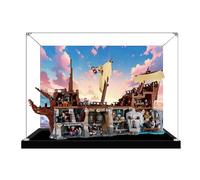 Boîte de présentation en acrylique pour Lego 21363 The Goonies Pirate Ship - Boîte de présentation transparente anti-poussière - Compatible avec le modèle Lego 21363 (modèle non inclus) (fond B)