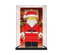 Boîte de présentation en acrylique pour Lego 40820 modèle Père Noël, boîte de présentation transparente anti-poussière compatible avec le modèle Lego 40820 (modèle non inclus) (Base miroir + fond)