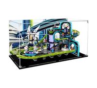 Boîte de présentation en acrylique pour Lego 60421 - Modèle de parc d'attractions - Transparent - Anti-poussière - Compatible avec kit de construction Lego 60421 (modèle non inclus) (base noire)