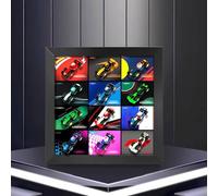 Boîte de présentation en acrylique pour Lego 71049 Mini voiture de course - Cadre photo transparent anti-poussière - Compatible avec 71049 (vitrine uniquement, kit non inclus) (cadre photo noir)