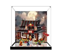 Boîte de présentation en acrylique pour Lego 71858 Weapon Smithy, boîte de présentation transparente anti-poussière compatible avec le modèle Lego 71858 (modèle non inclus) (fond B + base miroir)