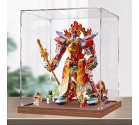 Boîte de présentation en acrylique pour Lego 80057 Nezha Beacon Mecha, boîte de présentation transparente anti-poussière compatible avec kit de construction Lego 80057 (modèle non inclus) (base en