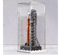 Boîte de présentation en acrylique pour objets de collection Lego 10341 Space Launch System - Boîte de rangement transparente anti-poussière (boîte de présentation uniquement) (base blanche)