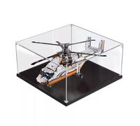 Boîte de présentation en acrylique transparent anti-poussière compatible avec Lego 42052 Helicopter Model Set Display Box Box Box Storage Box Display Box (vitrine uniquement) (base noire 3 mm)