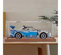 Boîte de présentation en acrylique transparent anti-poussière compatible avec Lego 42210 Fast and Furious Racing Model Set Display Box Box Box Storage Box Display Box (vitrine uniquement) (base en