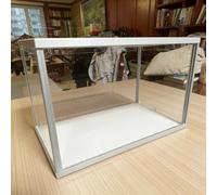 Boîte de présentation en Acrylique, vitrine en Acrylique Transparent avec Cadre en métal, boîte de Rangement pour Jouets Anti-poussière, vitrine rectangulaire empilable avec Porte Coulissant