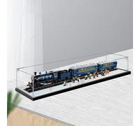 Boîte de présentation en bois de noyer de 2 cm, café noir haut de gamme, adaptée pour Lego 21344 Orient Express, vitrine transparente de 3 mm d'épaisseur, (noir + miroir + 3 mm)