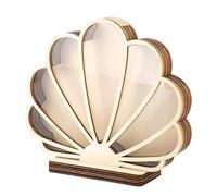 Boîte de présentation en coquillage en bois avec fenêtre en acrylique | Boîte de rangement décorative pour bijoux en verre, agates, étoiles de mer, bijoux, souvenirs, décoration côtière