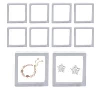 Boîte de présentation flottante 3D, cadre flottant 3D pour bijoux | 10 pièces présentoir mallette de rangement flottant,Organisateur transparent d'objets de collection en film PE pour la maison et