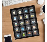 Boîte de présentation pour badges en acrylique et feutre, conçue pour ranger les médailles et les épingles en toute sécurité tout en permettant une réorganisation et une présentation faciles (petite