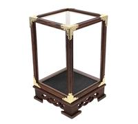 Boîte de Présentation Transparente Noire Socle en Bois pour Modèles