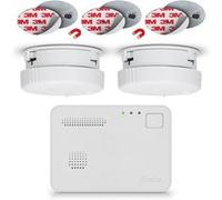 Boîte de prévention des incendies avec 2 mini détecteurs de fumée,1 détecteur de monoxyde de carbone et 3 ensembles de montage magnétique Alecto BPB19 Blanc Blanc