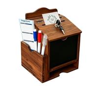 Boîte de prière verrouillable et portable décorative | Boîte de suggestions avec tableau noir pour mariages, églises, salles de classe, prières scolaires, votes, offres de charité