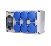 Boîte de prise de courant murale, coque ABS anti-poussière 200-250V Prises allemandes robustes à 6 positions pour toilettes