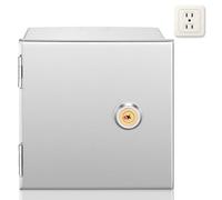 Boîte de Prise Électrique Murale en Acier Inoxydable, Taille 1 | Boîtier Extérieur Argenté, Gestion des Câbles et Passage de Fil, pour Bornes Ev et Prises