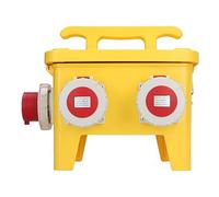 Boîte de prise portable SustVita avec 4 prises CEE, 16 A 220-415 V, boîte de distribution de chantier avec disjoncteurs individuels et coque ignifuge en PC