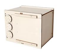 Boîte de projet d ' apprentissage mécanique avec planches en bois et roues numériques rotatives, activité d ' assemblage de codes combinés pour les étudiants et les familles