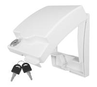 Boîte de Protection de Prise Murale Étanche Blanc, avec Verrou | Plastique, Installation Encastrée au Mur, Pare-éclaboussures, Cuisine et Salle de Bain