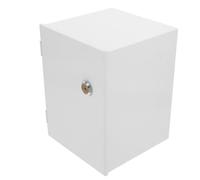 Boîte de Protection pour Prises en Fer, Verrouillable, 20 CM | Couvercle Pare-pluie de Parapluie, Finition Émaillée Lisse, pour Câbles et Rallonges, Blanc