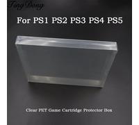 Boîte de protection transparente en PET pour cartouches de jeu, boîte de rangement pour cartes de jeu PS1 PS2 PS3 PS4 PS5, étui pour CD PS1 US/JP/EU, 5 à 10 pièces PS1 14.3X12.6X2.5