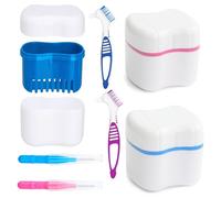 Boîte De Prothèse, Boite Dentier, Brossettes Interdentaire, 2 Étuis De Prothèse Avec 2 Brosses De Nettoyage De Prothèse,2 Scovolini Interdentali, Pour Le Nettoyage Du Stockage Des Fausses Dents.