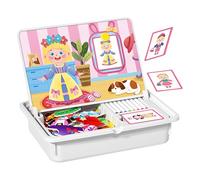 Boîte de puzzle bleu magnétique - Poupées en bois magnétique Dresse Fingge Jeu | Astuce d'apprentissage éducatif pour l'école de la maison de vacances en plein air