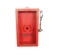 Boîte de puzzle compacte en bois avec façade en polyacrylate et porte-clés pour la sécurité et l'affichage de la lumière. Dimensions : 10 x 18 x 5,5 cm. Ouvre-tout