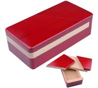 Boîte de Puzzle en Bois, boîte de Puzzle en Bois Naturel Rouge, Casse-tête, conteneur Bijoux Secret pour Vacances, Surprise Noël