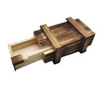 Boîte de puzzle en bois et argent - Mallette mécanique 3D avec compartiment caché - Solution d'emballage cadeau interactive pour anniversaire, Noël, don d'argent et résolution de problèmes
