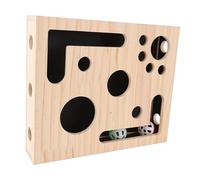 Boîte de Puzzle Interactive en Bois pour Chat, Jouet pour Entraînement à L'intelligence pour Chat D'intérieur, Boîte Labyrinthe en Bois de Pin pour Stimulation Mentale, 11,61 X 9,84 X 2,4