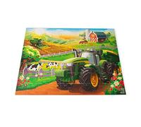Boîte de Puzzle John Deere 70 pièces pour Enfants. Animaux de la Ferme et Tracteur, Puzzles éducatifs pour Les Enfants de 4 Ans et Plus, Puzzle Familial Relaxant et Robuste, Puzzle Enfant 4 Ans