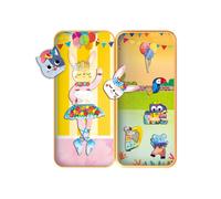 mierEdu Boîte de jeu magnétique - Animaux à habiller - Jeu magnétique à partir de 3 ans - Favorise l'imagination et la concentration - Jeu de voyage idéal avec 2 scènes et 37 aimants