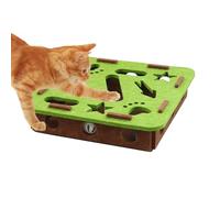 Boîte de puzzle pour chat - avec 2 boules de cloche, griffoir interactif | Puzzle à griffer pour chaton, animal de compagnie, meubles d'intérieur, canapé, tapis d'angle
