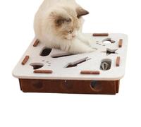 Boîte de puzzle pour chat - avec 2 boules de clochette interactive | Boîte de puzzle pour chat | Pour chaton, animal domestique, meubles d'intérieur, canapé, tapis d'angle