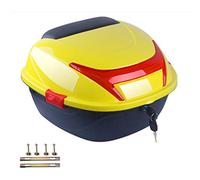 Boîte de Queue de Tour de Moto, KIMISS Coffre de Bagages avec Serrure Supérieure, Boîte Arrière de Rangement de Bagages pour Casque, Boîtier Supérieur de Grande capacité (Jaune