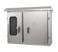 boîte de raccordement électrique, Boîtier extérieur résistant aux intempéries à double porte en acier inoxydable avec fenêtre d'observation, montage mural, plusieurs tailles(80x20x60cm)