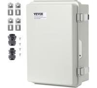 Boîte de raccordement électrique VEVOR 430 x 330 x 180 mm, boîte de boîtier électrique en plastique ABS avec couvercle à charnière, fermeture en acier inoxydable, IP67 étanche à la poussière et à l'ea