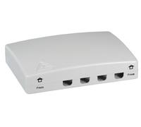 Boîte de raccordement FTTH Indoor pour 4 fibres -- 4coupleurs, prise de surlongueur de fibre