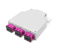 Boîte de raccordement sur rail DIN, 6x SC Duplex, Multimode, OM4, avec pigtails et connecteurs