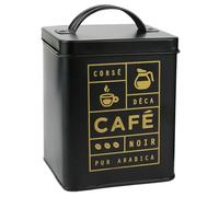 Boite de rangement 1.5L en métal motif café collection BLACK MAT noire