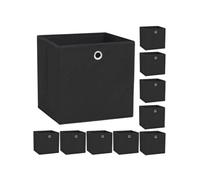 Boîte de rangement 10 pcs Tissu non tissé 32x32x32 cm Noir
