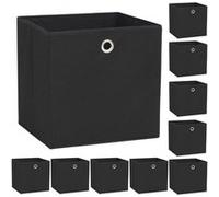 Boîte de rangement 10 pcs Tissu non tissé 32x32x32 cm Noir Noir G