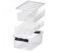 Boîte de rangement 14 litres avec 7 bacs et couvercle