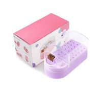 Boîte de rangement 2 en 1 pour forets à ongles et brosses de nettoyage 30 trous - Boîte de rangement pour perceuse à ongles - Pour soins des pieds - Usage domestique
