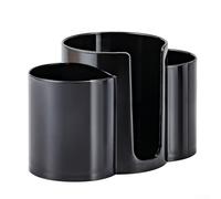 Boîte de rangement 3 en 1 en coton pour maquillage, tampons et fil dentaire - Boîte de rangement empilable de salle de bain compacte 13 x 7,5 x 8,6 cm sans BPA - Noir/blanc/transparent (noir)