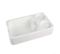 Boîte de rangement 3 en 1 pour expresso avec récipient à marc de café, tampon et distributeur de stockage, pieds antidérapants pour une protection du comptoir et une utilisation silencieuse (blanc)